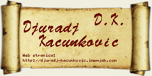 Đurađ Kačunković vizit kartica